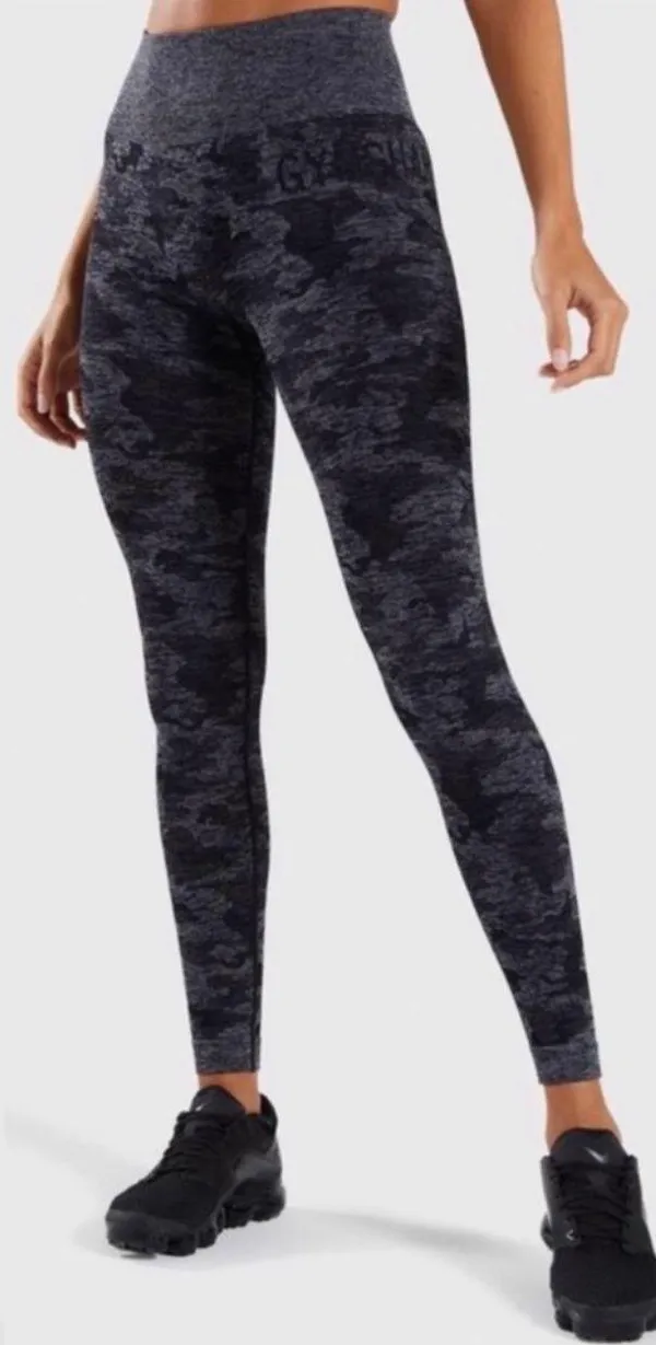 Gymshark Black Camo Seamless Leggings - Image 2