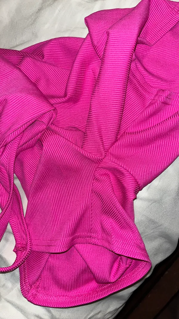 Ribbed Bodysuit Pink - Image 3