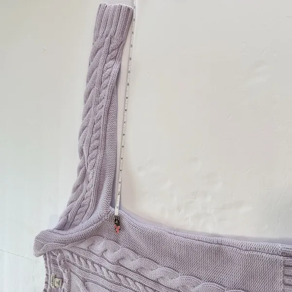 LL Bean Lilac Purple Double L Mixed Cable Crew Neck Pullover Cotton Sweater XS - Image 8