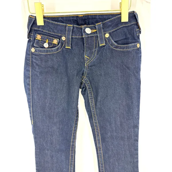 True Religion Joey Bootcut Jeans Indigo Blue Flap Pocket Size 24 - Image 2
