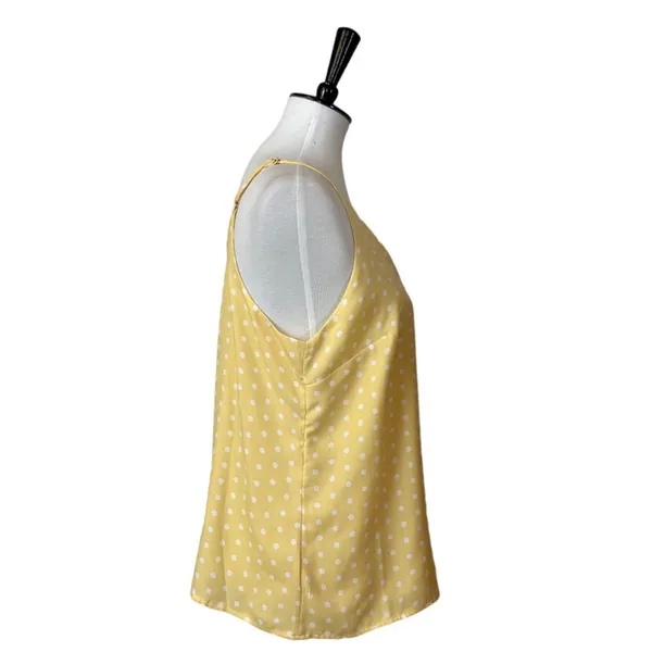 A New Day Target Top Tank Adjustable Straps Butter Yellow Polka Dot Size Medium - Image 3