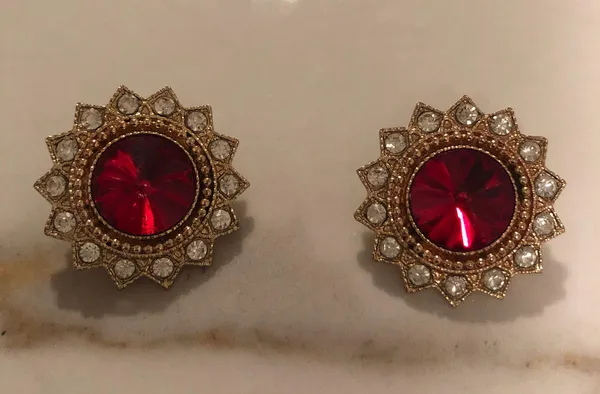 Urban Outfitters Red Retro Stud Earrings - Image 3