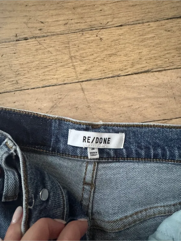 Re/Done Classic Button-Fly Distressed Women’s Jeans - Blue - Image 6