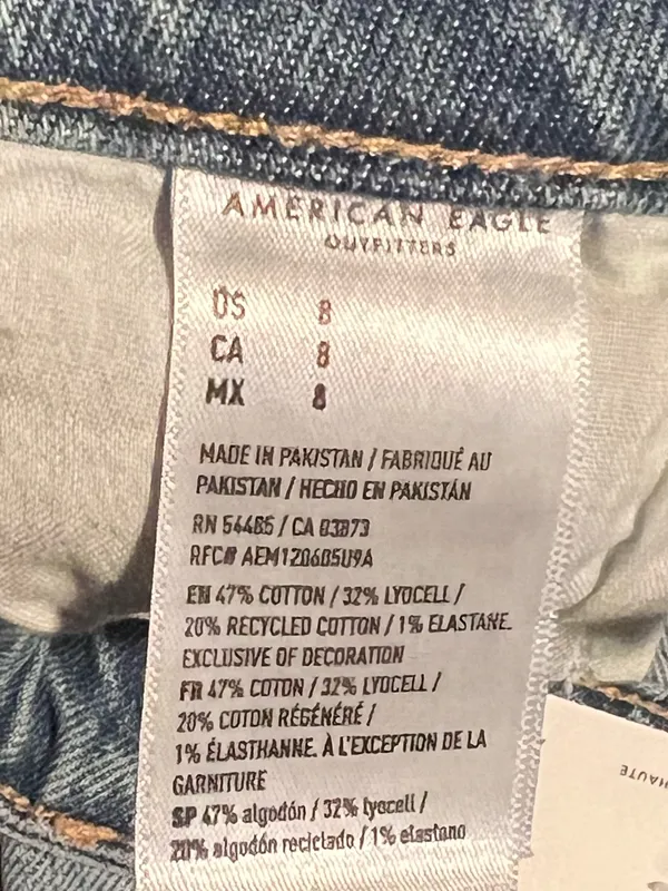 Womens sz8 NWT American Eagle High-Waisted Denim Mini Skirt Light Wash Raw Hem - Image 11