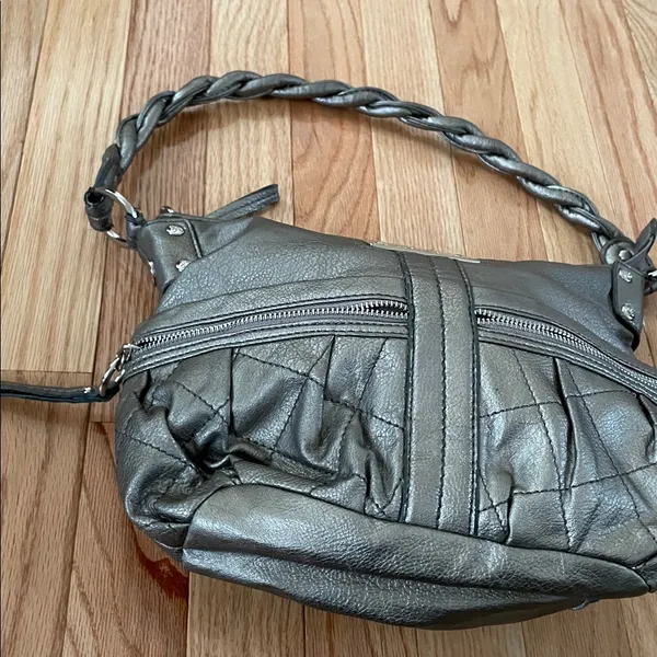 Y2K Relic Silver Metallic Slouchy Shoulder Bag Women Festival - Image 3