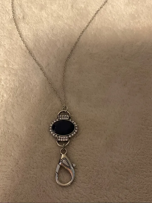 Paparazzi Silver-Tone Necklace with Deep Blue Oval Accent - Image 2