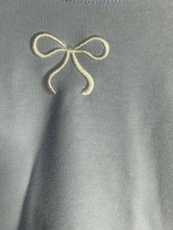 As Revival Altar’d State Light Blue with White Embroidered Bows Sweater Small - Image 2