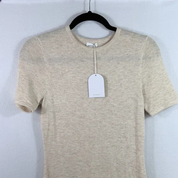 NEW Revolve Song of Style Neutral Tan Short Sleeve Night Air Sweater Dress Sz S - Image 5