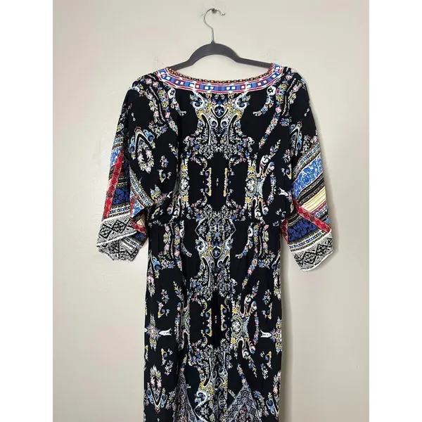 Flying Tomato Maxi Dress Large Kimono Sleeves‎ Boho Empire Waist Colorful Hippie - Image 5