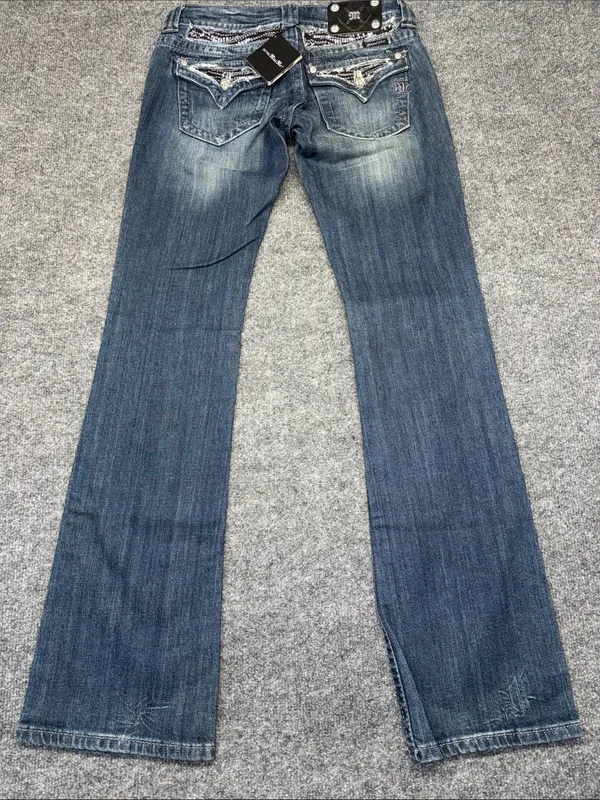 Miss Me Blue Low-Rise Boot Cut Stretch Denim Jeans - Image 3