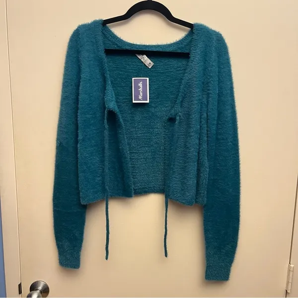 Hollister Knit Cardigan Sweater Blue Size M - Image 2