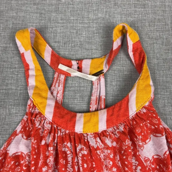 Free People Tank Tunic Womens M Red Paisley Halter Keyhole Lightweight - Image 2