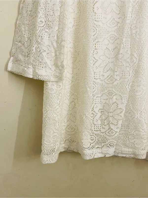 Element Eden White Lace Bell Sleeve Mini Dress NWT Medium Boho Festival - Image 8