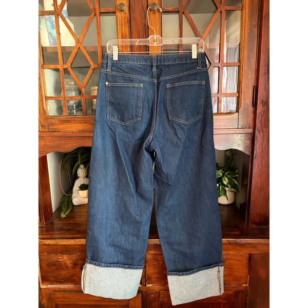 Kate Spade New‎ York Target 4 Dark Wash Wide Leg Cuffed Jeans 100% - Image 2