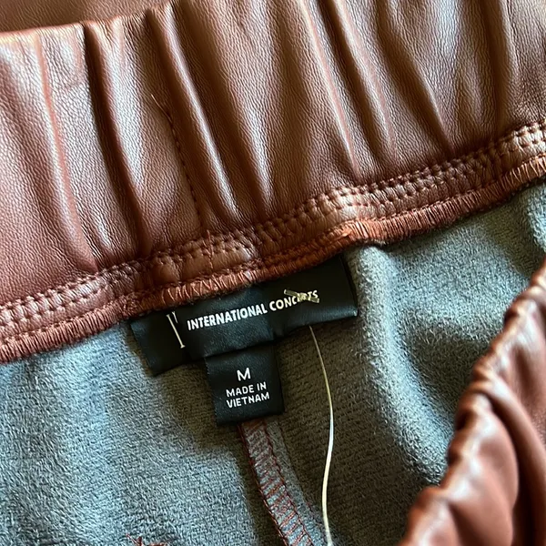 NWOT INC International Concept Faux Leather Joggers Pant High Waisted M - Image 7