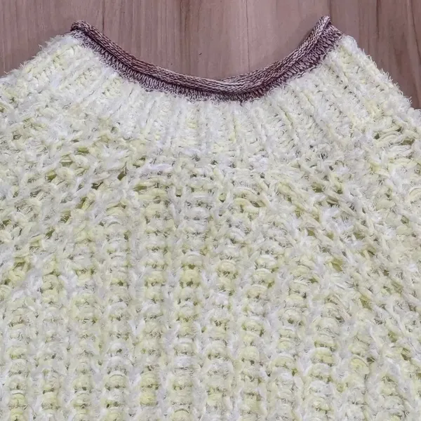 Aritzia Wilfred Confetti Chunky Knit Yellow White Sweater Women’s Large - Image 4