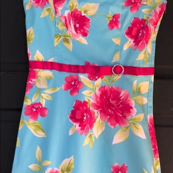 J.T.B. Floral Strapless Dress‎ - Image 3