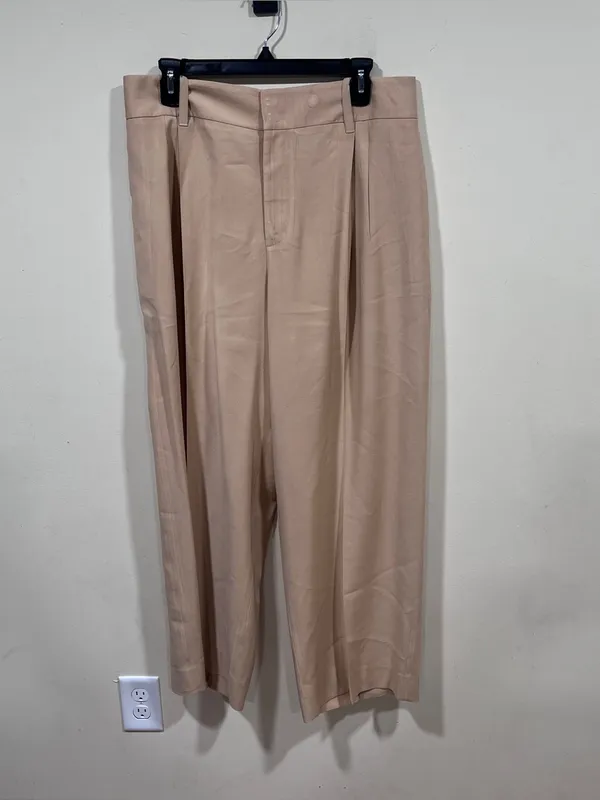 Vince Seam Front Trouser Wide Leg Camel Brown Khaki Size 14 - Image 3
