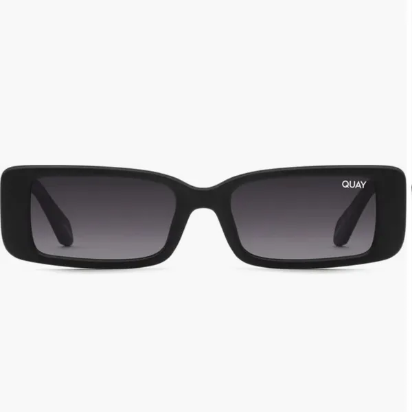Quay Australia ART SCHOOL 36mm Rectangle Sunglasses Black 53-18-150 NIB w/cloth - Image 2
