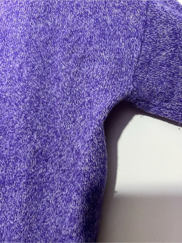 AQUA Cashmere 100% Cashmere Rolled Edge purple Sweater size M - Image 13