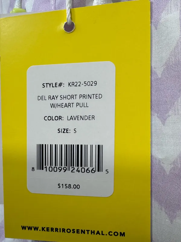 Kerri Rosenthal Mina Printed Cotton Shirt shorts set Lavender nwt size small - Image 5
