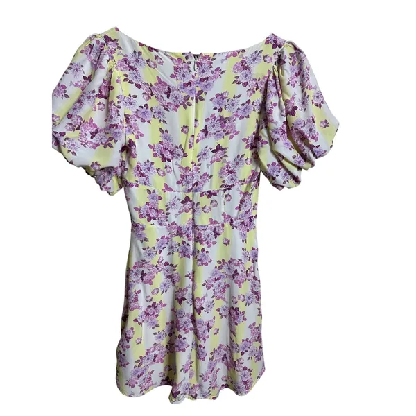 For Love & Lemons Atlanta Mini Dress size XS Floral Purple Yellow - Image 2