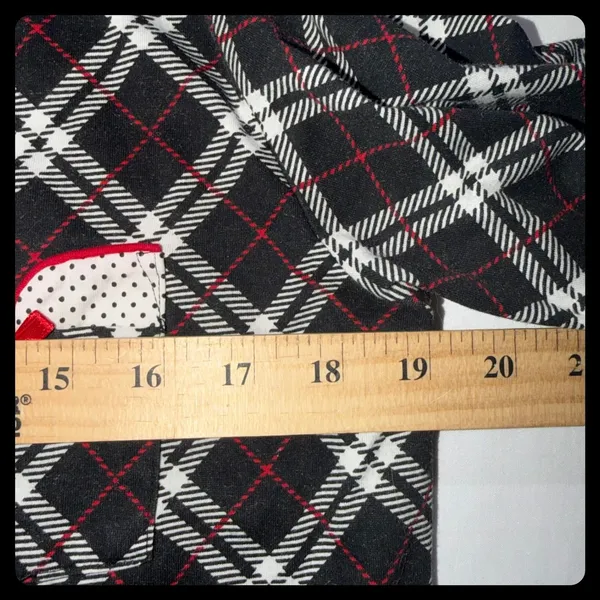 Laura Ashley Pajama Set Women Medium Black Plaid Cotton Blend Sleepwear‎ - Image 4