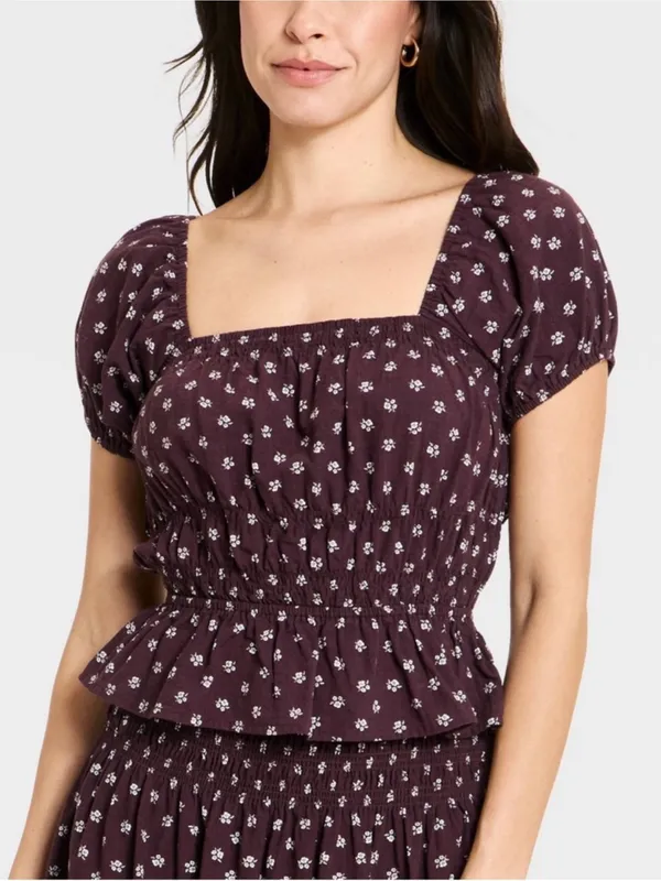 Universal Thread Smocked Maroon Set - Image 2
