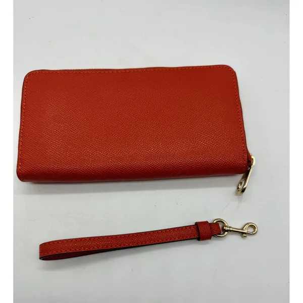 Coach Wallet Mango Pebbled Leather Zip Around Wristlet Strap‎ Clutch - Image 2