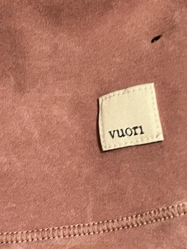 Womens Lg Vuori Daily Crop Tank Top- Pink Heathered Athletic Sport Bra - Image 4