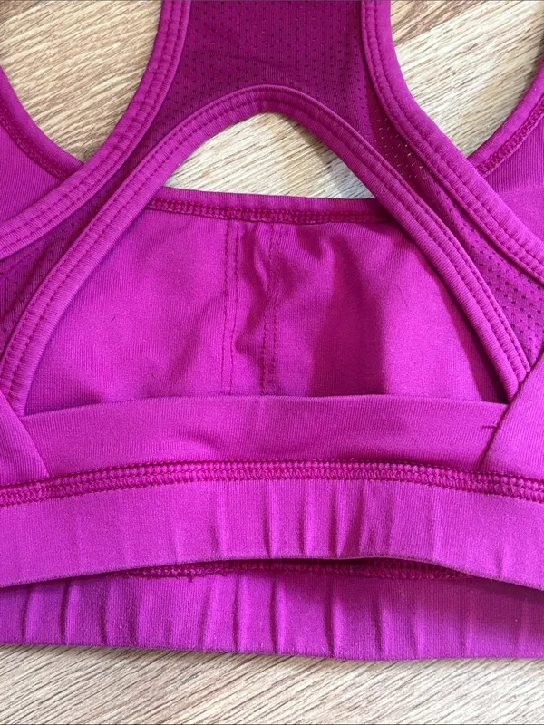 Women's Magenta Sports Bra - Comfortable Racerback Support - Image 3
