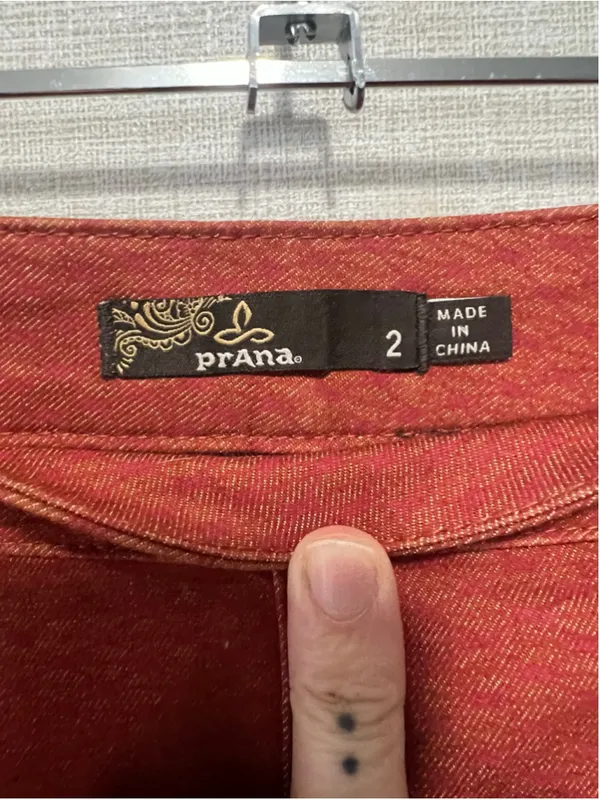 prAna Rust Orange Textured Mini Skirt With Front Patch Pockets - Image 4