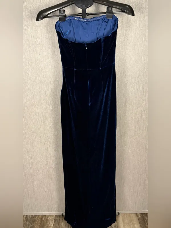 Bardot Navy Velvet Strapless Column Dress Size XS - Image 10