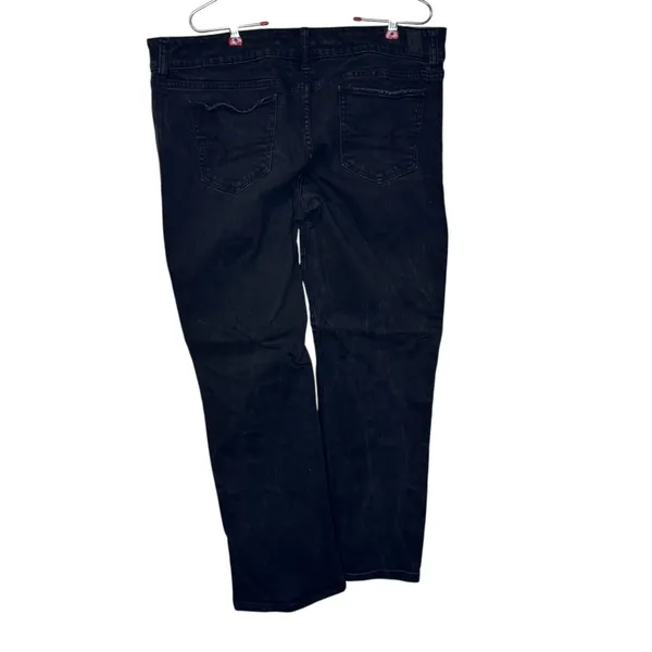 American Eagle outfitters Womens Jeans Straight Stretch Black Mid-Rise 18 Long - Image 6