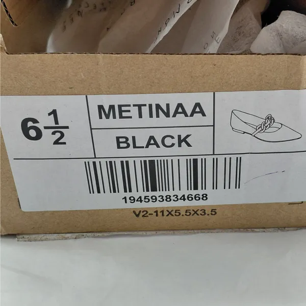Journee Collection Metinaa Ballet Flats Womens 6.5 Black Chain Pointed Toe Shoes - Image 5