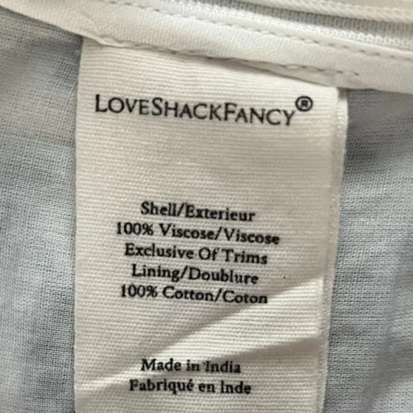 LoveShackFancy Melina Broderie‎ Anglaise Blue Eyelet White Puff Sleeve Crop Top - Image 7