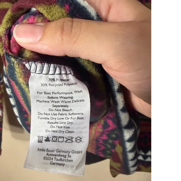 Eddie Bauer Womens L Fleece Pullover Quarter Zip Multicolor - Image 6