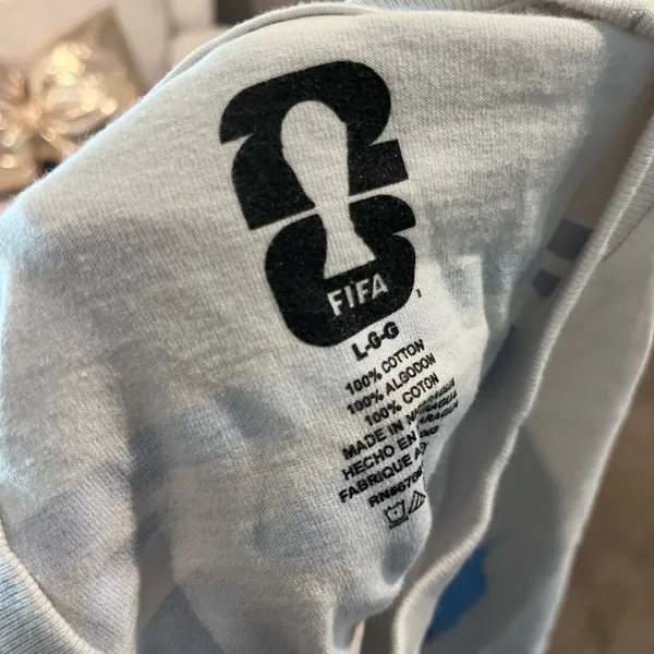 Men Argentina Soccer Shirt White Size L - Image 3