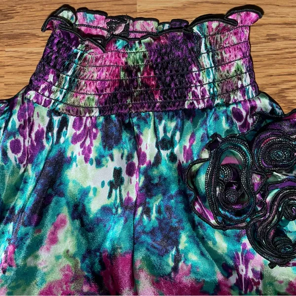 IZ Byer Colorful Sleeveless Blouse Women’s Large Elastic Neck Waist EUC - Image 3