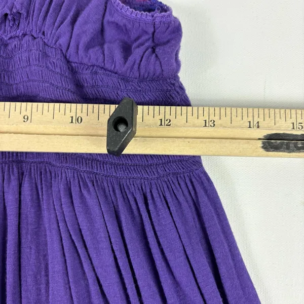 Free People Dress‎ Womens S Purple Halter Smocked Embroidered Short Sundress - Image 3