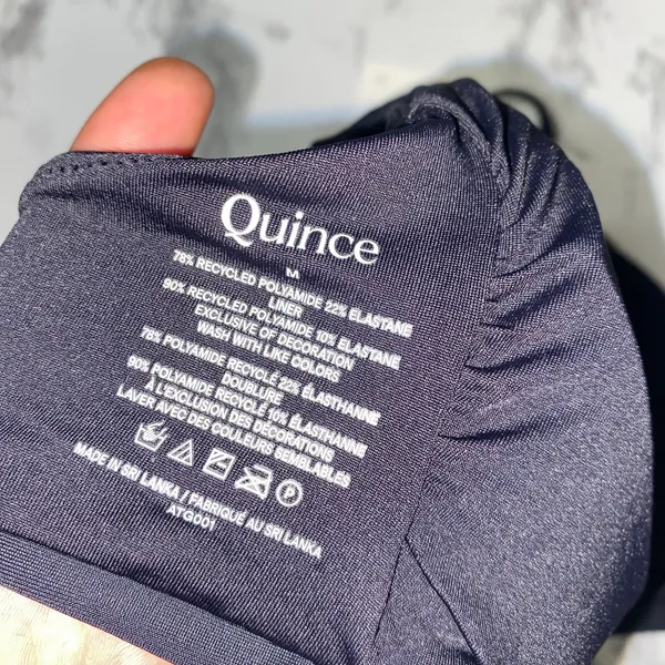NWT Quince Black Italian V-Neck Bikini Swim Bathing Suit Top Women's Size Medium - Image 6