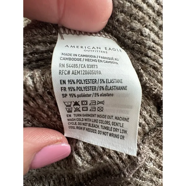 American Eagle‎ Top Knit Women's Large Henley Lounge Comfy Lounge Brown #B6-1 - Image 9