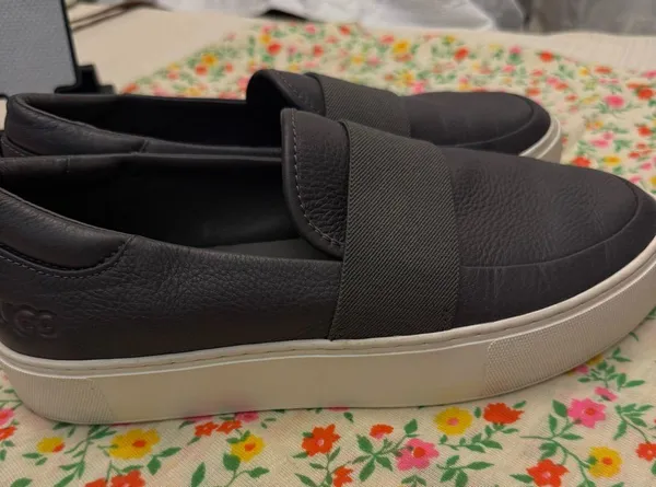 UGG Black Leather Flats - Image 3