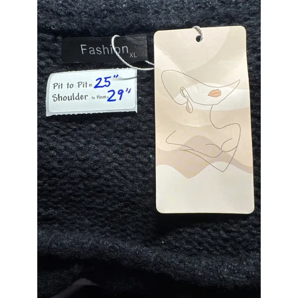 Fashion Oversized Sweater‎ Knit Pullover Long Sleeve Relaxed Fit XL - Image 2