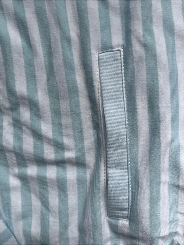 NEW Tommy Bahama Blue White Striped Cotton Blend Lightweight Quarter Zip Size XL - Image 4