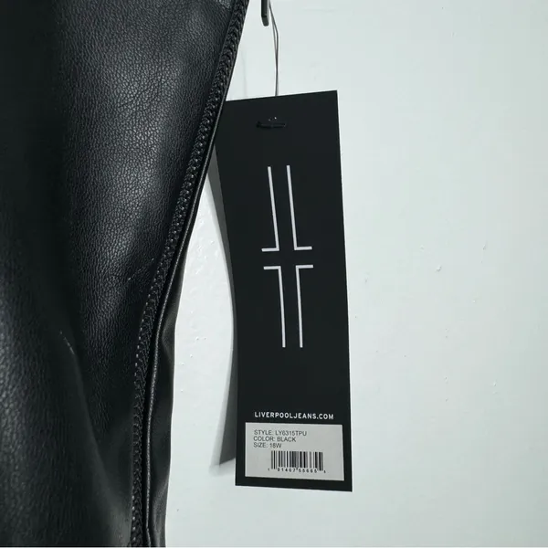 Liverpool NWT‎ Stitch Fix Faux Leather Skirt Pencil Side Slit Black 18W Workwear - Image 8