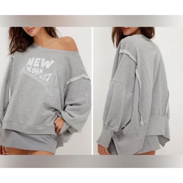 NWT Free People ‎ “New York” Grey Camden Pullover - Image 4