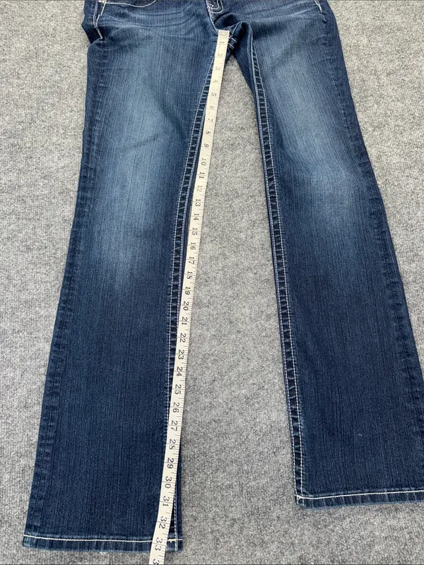 Miss Me Dark Blue Flare Jeans with Contrast Stitching - Image 5