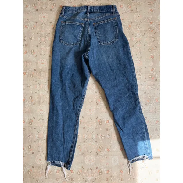 Abercrombie & Fitch Curve Love High Rise‎ Mom Jeans Distressed Blue 27/4L Long - Image 4