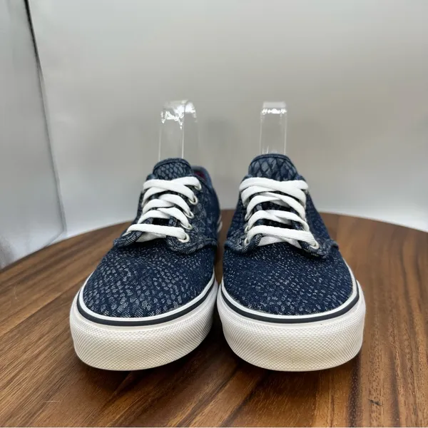 Vans Low Top‎ Lace Up Shoes Sneakers Denim Snake Print Skater Casual Women's 6.5 - Image 4
